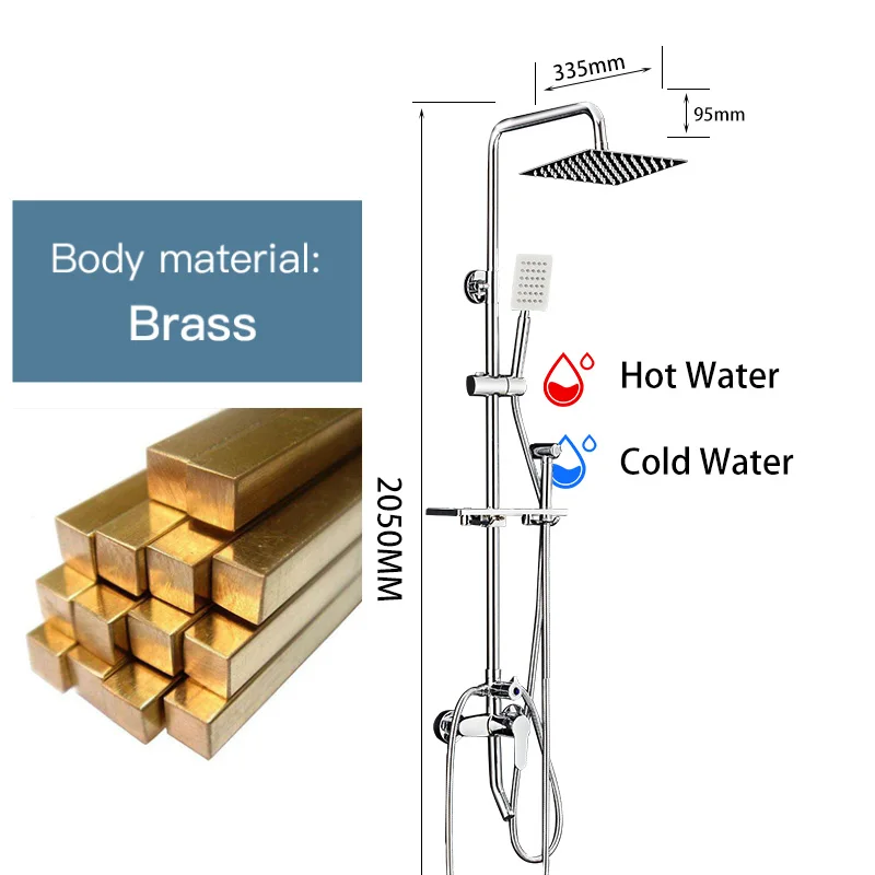 SPA Bathroom Shower Set Rain Shower Head 360 degree rotatable Mixer with Hand Faucets Rainfall Chrome shower head shower set