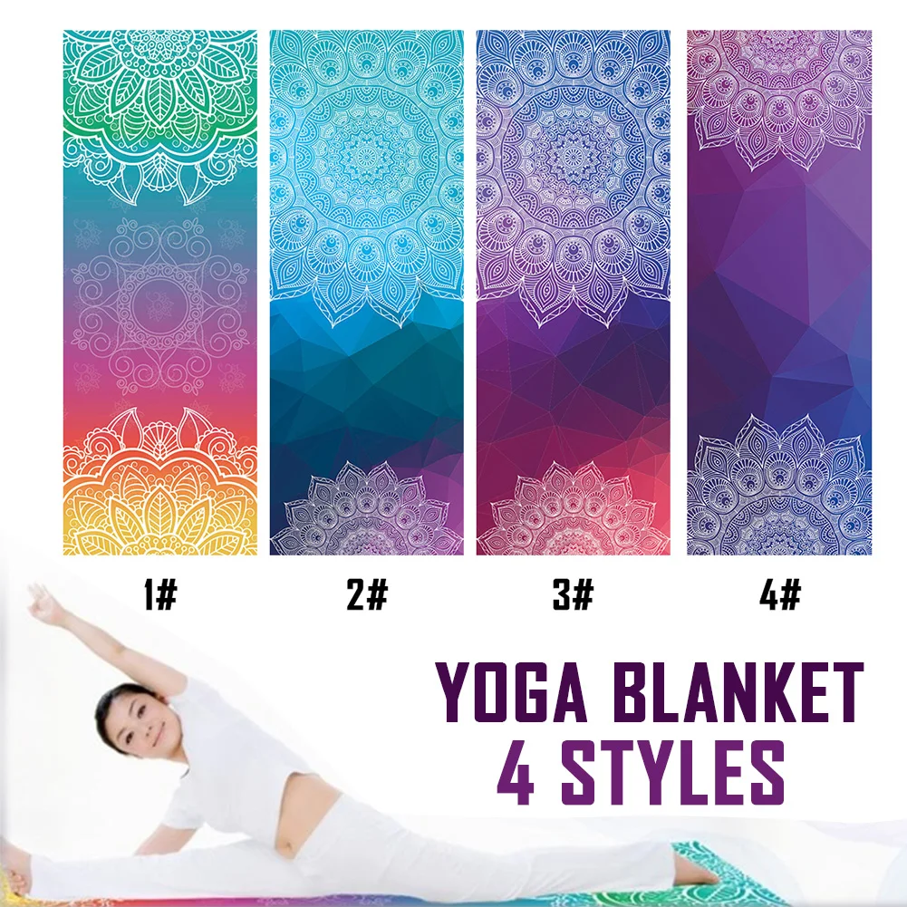 183*63cm Non-slip Sweat-absorbent Printing Yoga Mat Towel Outdoor Gym Pilates Workout Meditation Printing Yoga Mat Towel