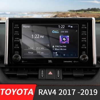 

175x97mm Car Styling Center Console Screen Sticker GPS Navigation Screen Tempered Steel Protective Film For Toyota RAV4 2017-201