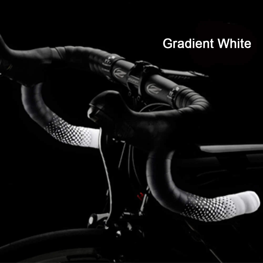 Новые высококачественные ленты для руля велосипеда, крутые силиконовые и полиуретановые ленты для руля, аксессуары для велосипедных ручек - Цвет: Gradient White