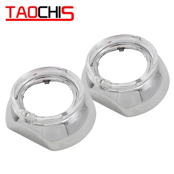 

TAOCHIS 3.0 inch bi-xenon for Tiguan shroud with light guide angel eyes LED car headlight redwhiteblueice bluepurpleyellow color