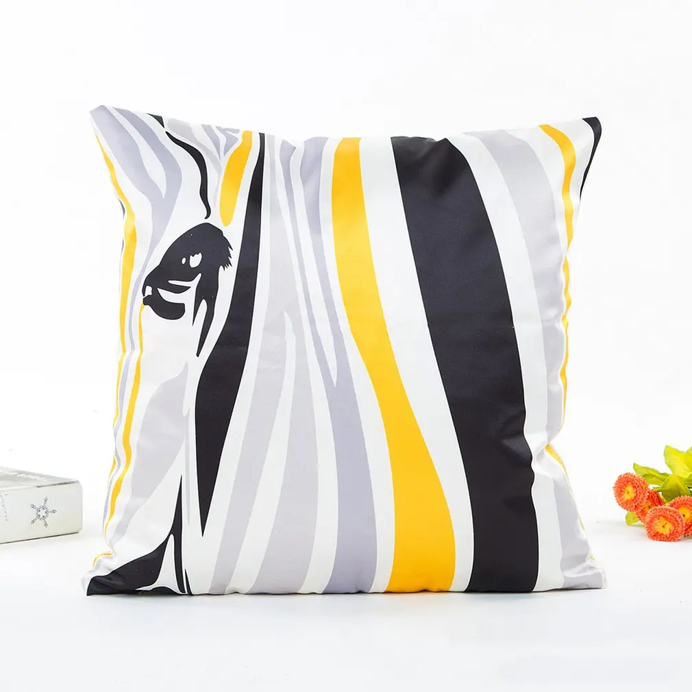 

Imitation Silk Satin Home Car Bed Sofa Pillow Waist Cushion Throw Pillow Case