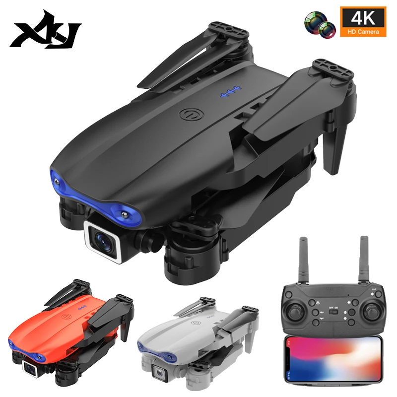 XKJ Mini RC Drone 4K Profesional FPV Foldable Quadcopter Wide Angle Hd Dual Camera  Wifi Real-Time Transmission Helicopter Toys