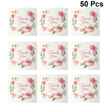 

50pcs Mini Thank You Cards Greeting Cards Creative Birthday Message Blessing Cards for Festival Party Gathering(6x6cm)
