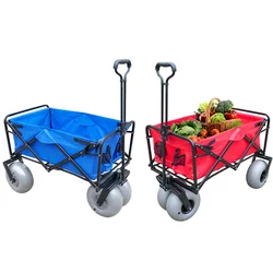 Collapsible Customized Heavy Duty Folding Garden Wagon Utility Trolley Cart Foldable Camping Beach Wagon