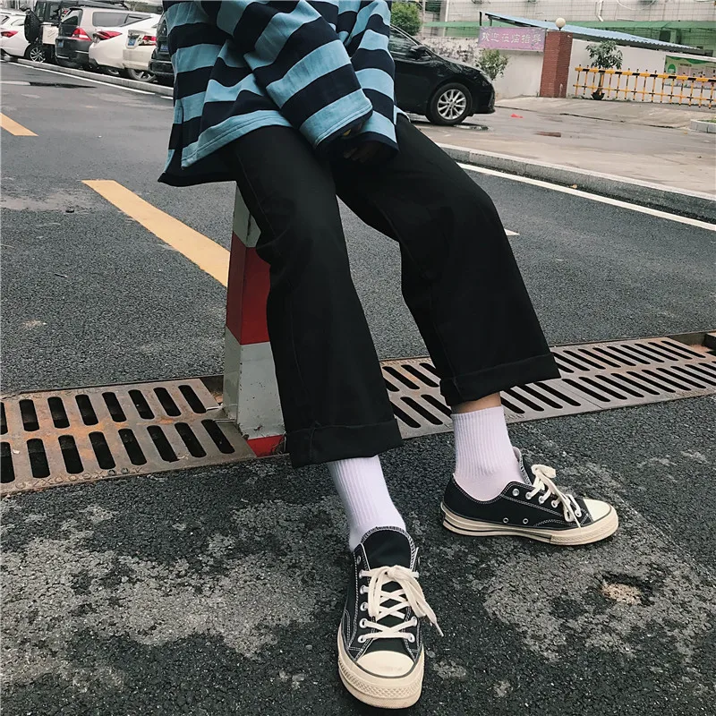 Harajuku новая демисезонная уличная одежда женские брюки женские мужские повседневные однотонные брюки с большим карманом Высокая талия свободные брюки mujer