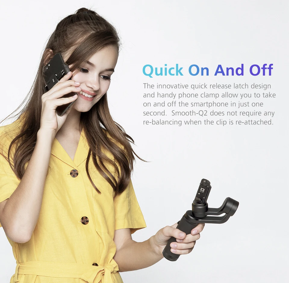  Zhiyun Smooth Q2 Truly Pocket-Size Portable 3-Axis Smartphone Handheld Gimbal for iPhone 11 Pro Max