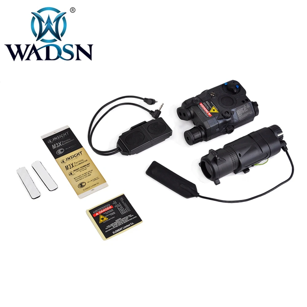 

WADSN BLOCK I Accessory Kit PEQ LA-5C Red Lase &M3X TACTICAL ILLIUMINATOR LONG VERSION&DOUBLE REMOTE CONTROL WEX423 Weapon Light