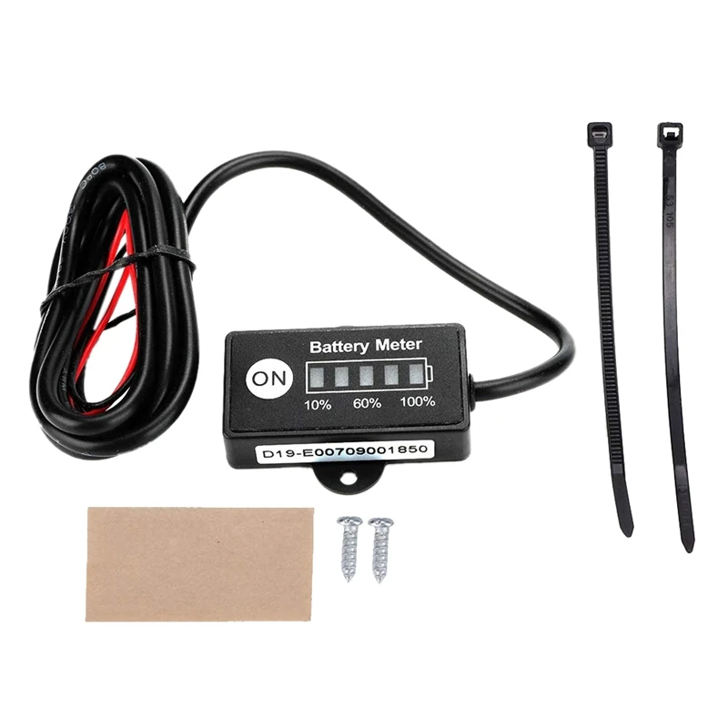 

LED Indicator Battery Meter Monitor for 12V Lead Acid Storage Batteries Motorcycle Golf Carts