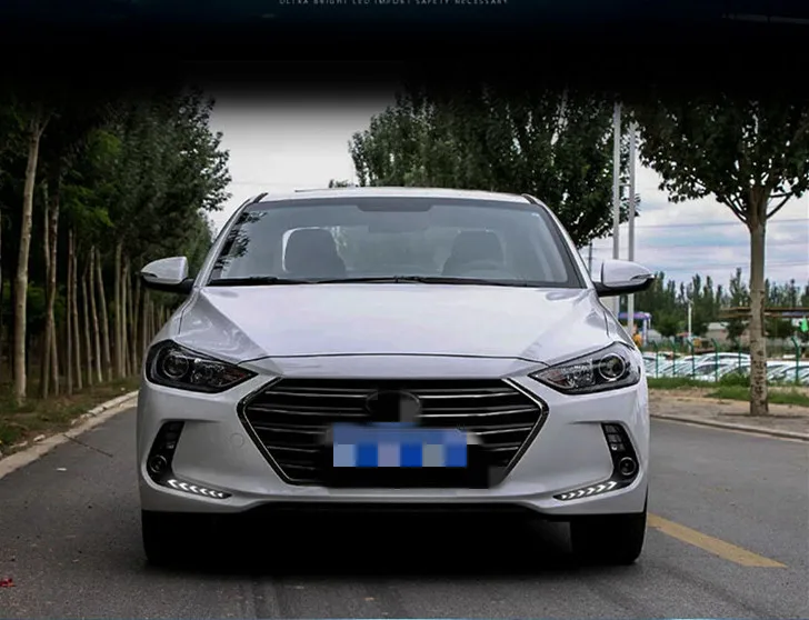 EOsuns led drl дневные ходовые огни для hyundai elantra с динамическим движущимся желтым поворотником и синим ночным светом