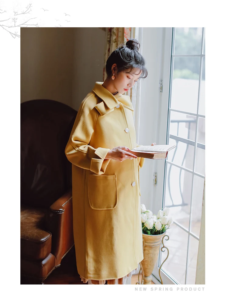 SWEETXUE, корейское зимнее пальто, женское, полушерстяное, длинное пальто, элегантное, свободное, однобортное, с карманами, толстая, шерстяная Верхняя одежда для женщин