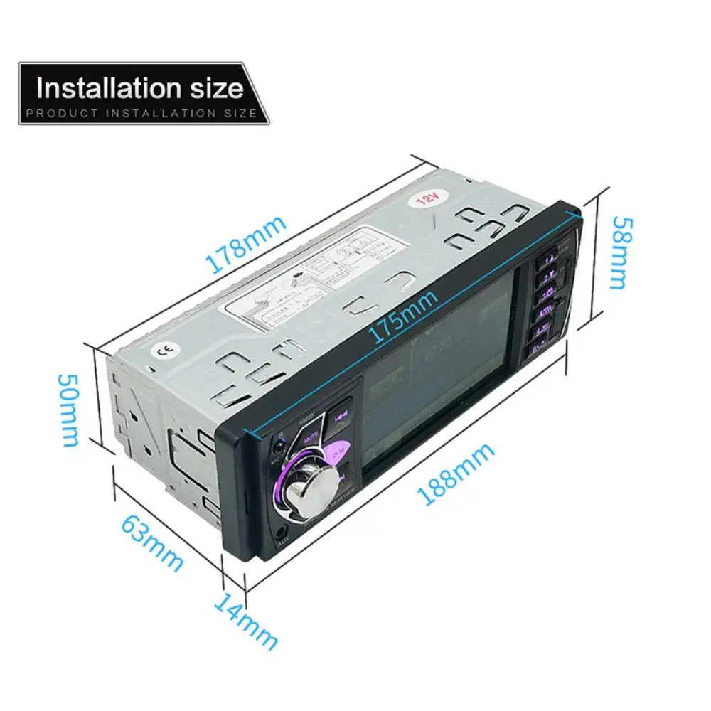4022D 4," Авторадио 1 Din автомобильное радио аудио стерео USB AUX FM Аудио плеер радио станция с пультом дистанционного управления автомобильное аудио