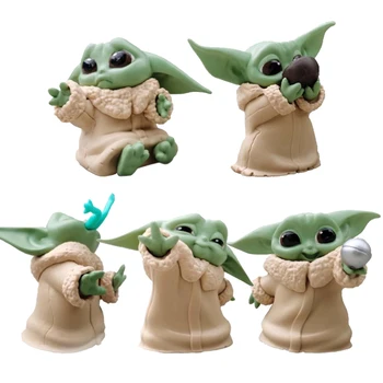 Star Wars Yoda Figuras de acción de juguete 4-6cm lindo Yoda bebé figura de acción juguetes película caliente Yoda Figuras regalos de los niños