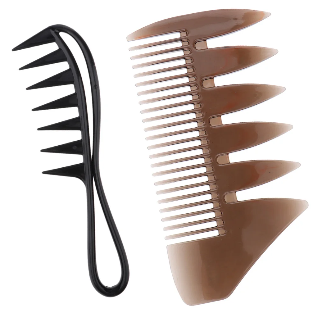 2pcs Professional Mens Oil Hair Comb For Hairstyling,Hairdressing,Barbers Salon
