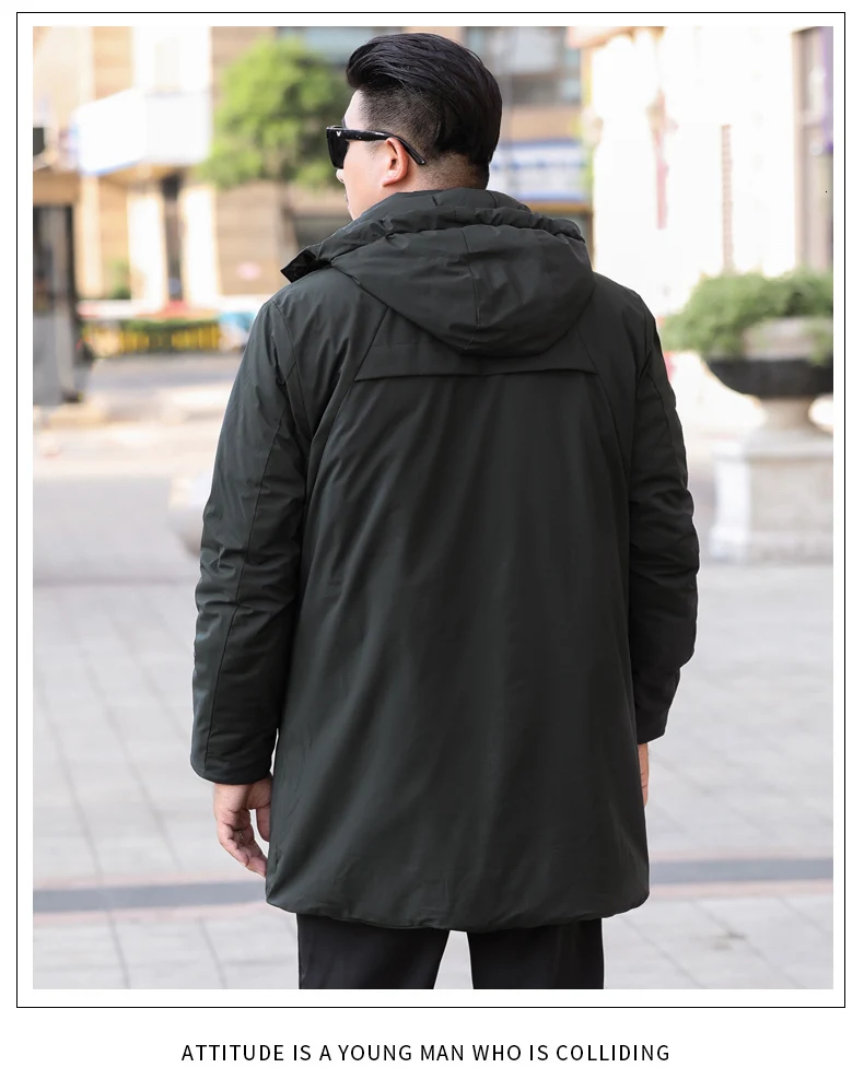 Большие размеры 8XL 7XL 6XL 5XL брендовая зимняя хлопковая стеганая длинная куртка с капюшоном мужские толстые толстовки парка пальто Мужская стеганая куртка пальто