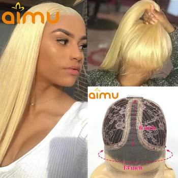 

Middle Part Glueless 613 Blonde Lace Frontal Wig Long Straight HD Lace Front Human Hair Wigs Pre Plucked 13*1 Lace 150 Baby Hair