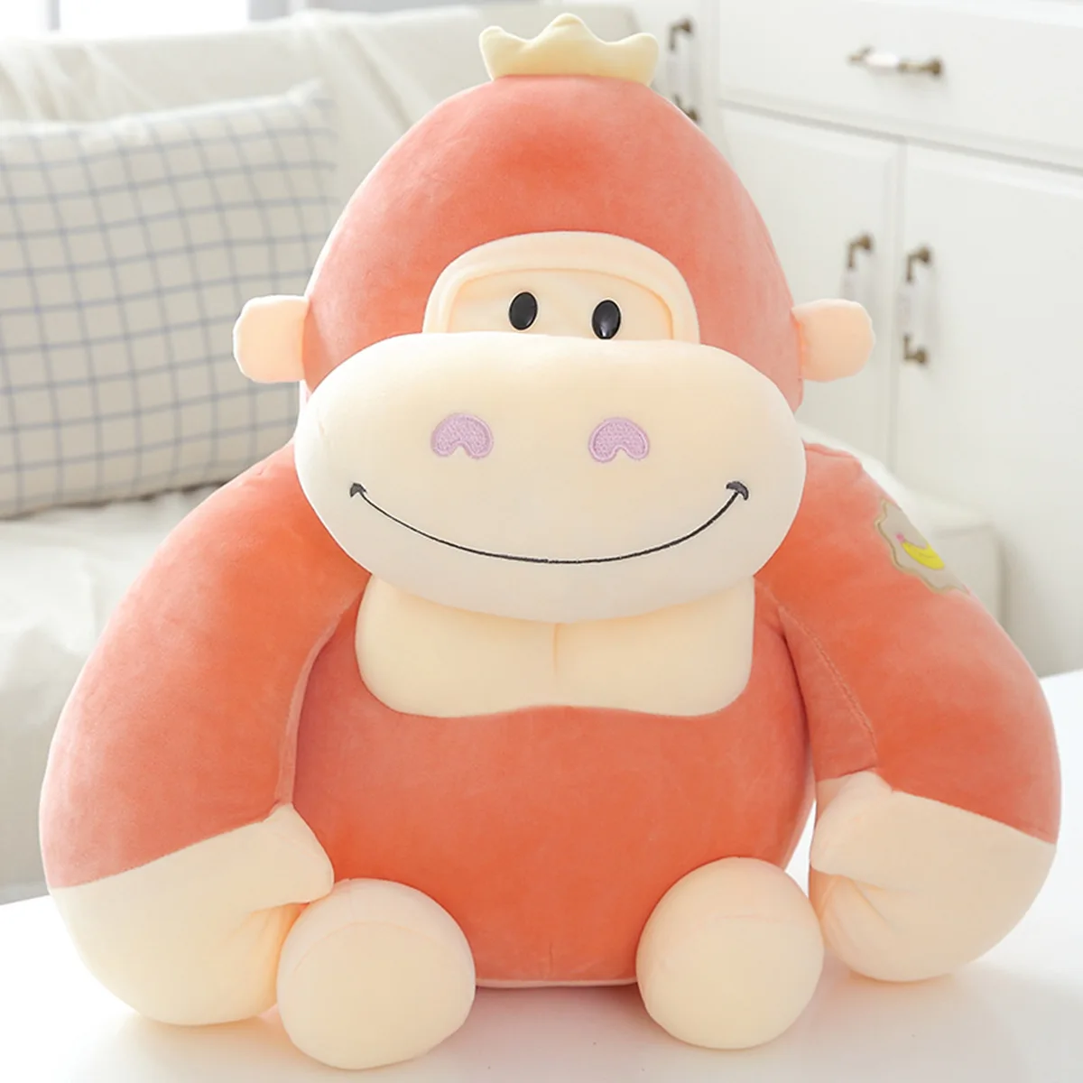 thumbnail image 1 of Juguete de peluche de mono de boca grande de dibujos animados, muñeco de peluche de gorila, almohada rellena de chimpancés para niños, compañeros de juego, regalo para niños, 1 of 5