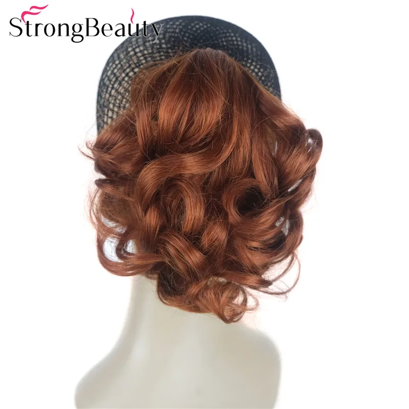 StrongBeauty Short Curly Ponytail Women Hairpiece Clip-in Extensions Synthetic Hair Fake Chignon Hair Piece