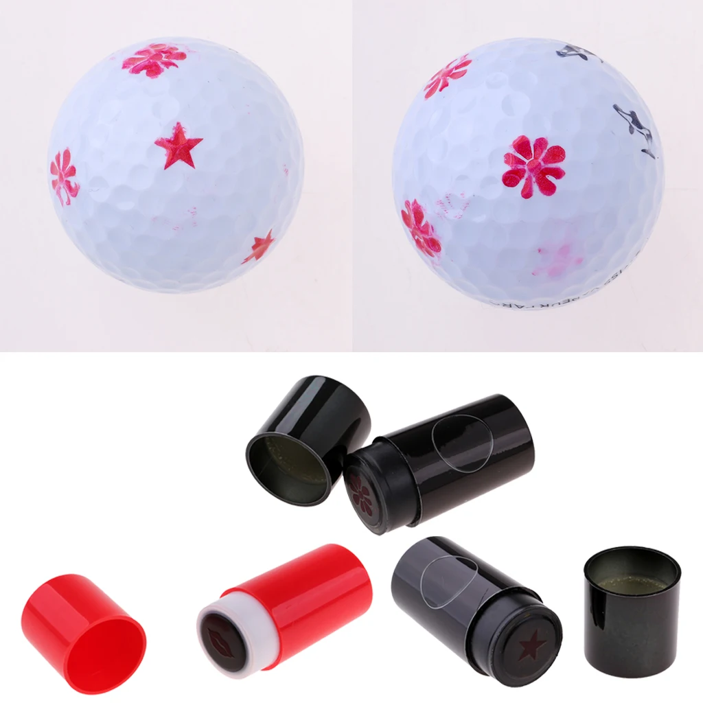3pcs ABS Plastic Fast Drying Golf Ball Stamp Club Stamper Mark Golf Ball Impression Seal Golf Ball Symbol Golf Birthday Gift