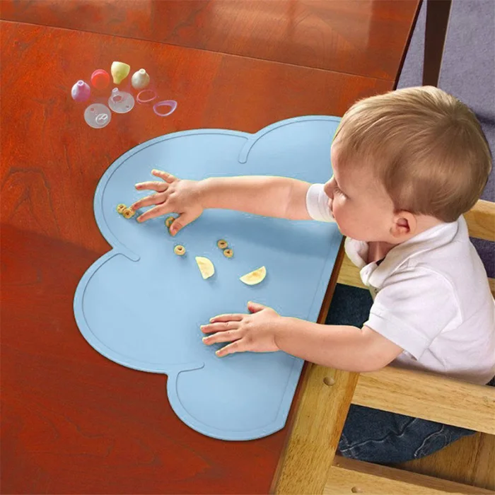 Форма облака, коврик для детской тарелки, Пищевая силиконовая настольная подставка, водонепроницаемая, теплоизоляция, кухонный гаджет HVR88