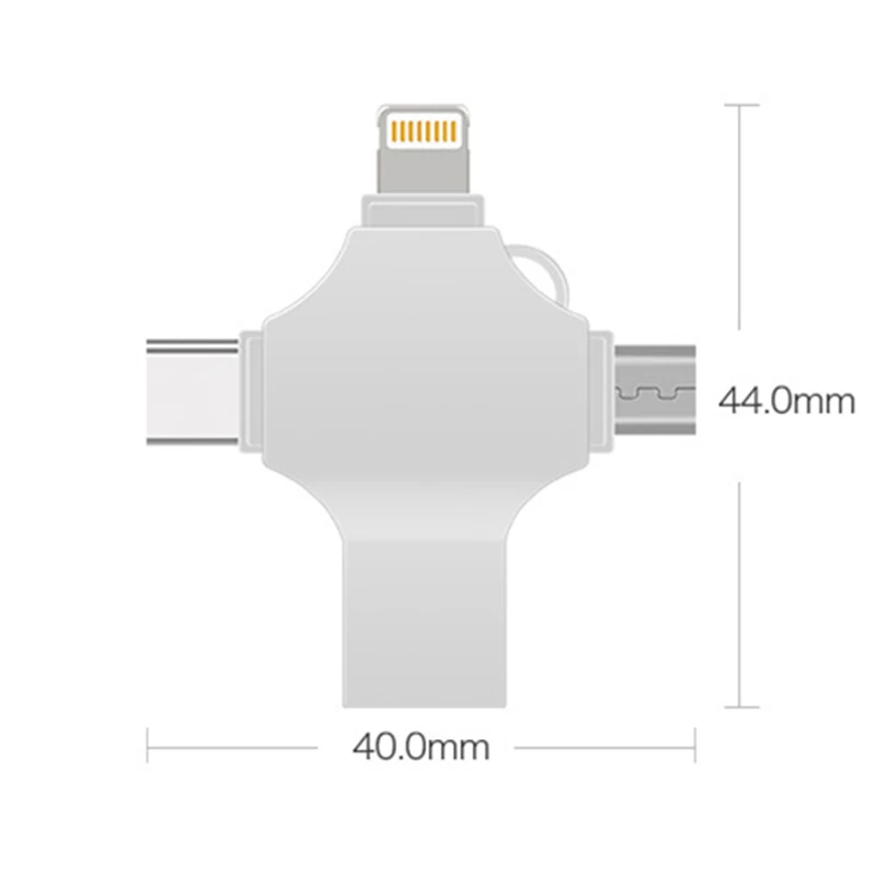 4 в 1 Многофункциональный U диск Flash type-c Lightning-Android и USB 3,0 шифровать-U Диск флеш-накопитель для iPhone планшет Xiaomi