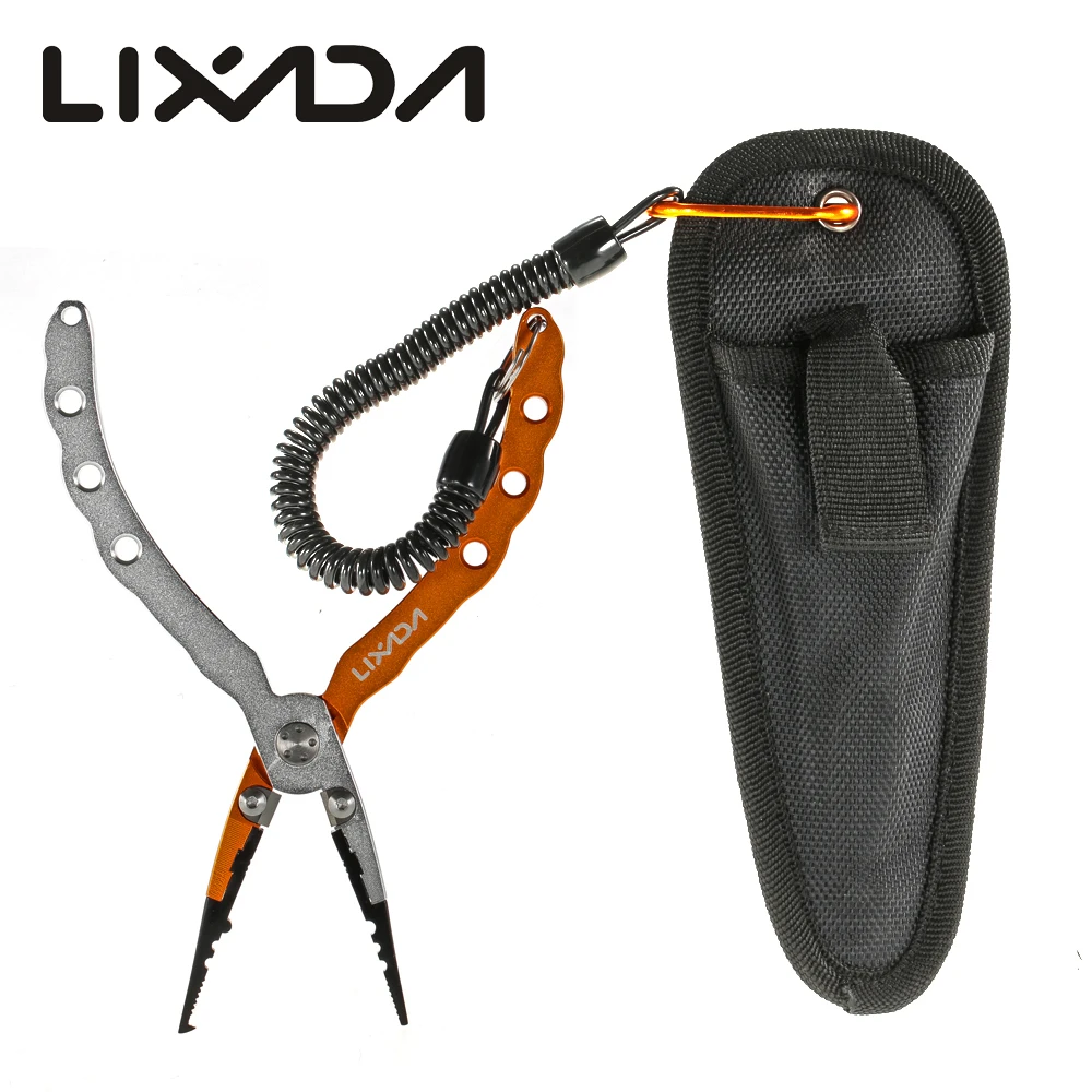 

Lixada Aluminum Fishing Pliers Braid Cutters Split Ring Pliers Hook Remover Fish Holder with Sheath and Lanyard