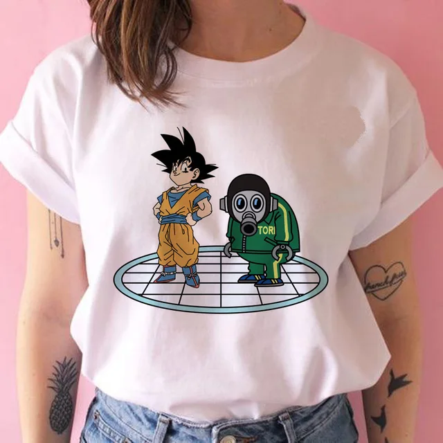 New Anime Dragon Ball Kawaii Funny Woman T-shirts Cartoon Shirt Harajuku T-shirt Ullzang Graphic Tshirt Fashion Top Tees Female 24