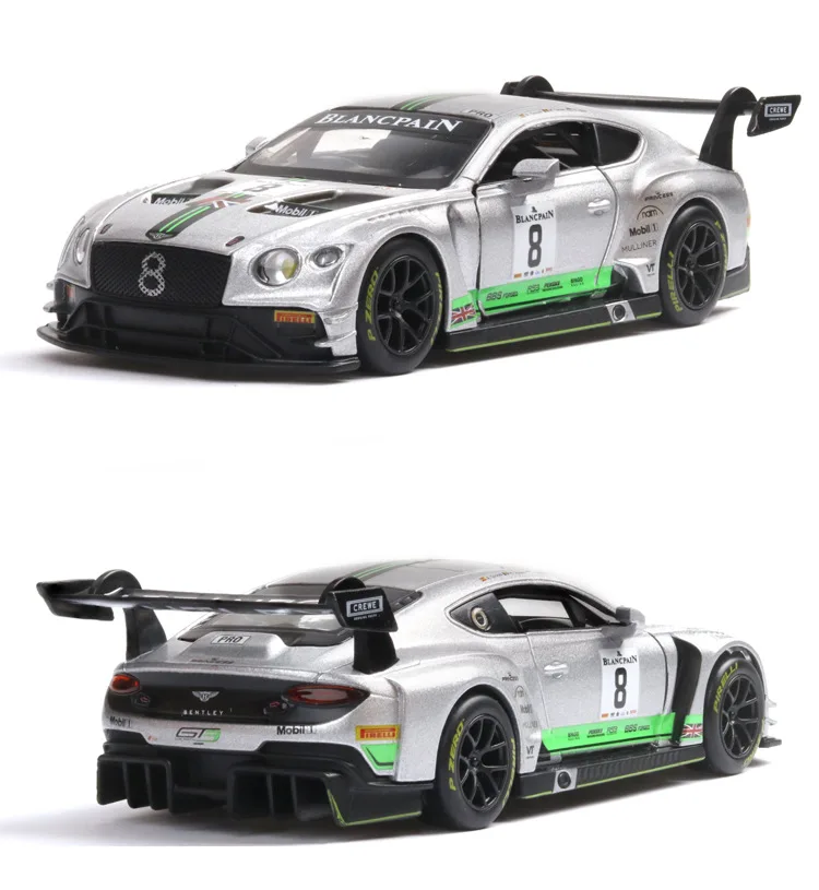 1:32 модель автомобиля Bentley GT3, гоночный автомобиль, супер спортивный автомобиль, коллекция моделей, подарок