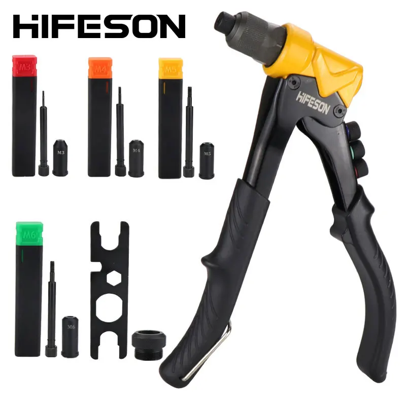 HIFESON Dual purpose rivet nut gun single manual labor-saving manual core pulling gun rivet pulling gun rivet gun