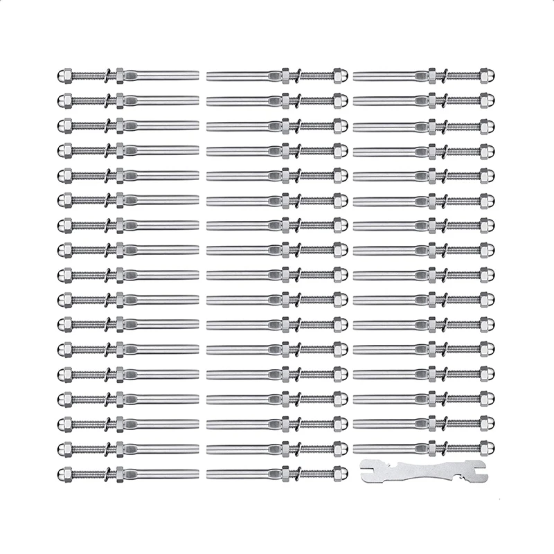 

T316 Stainless Steel Cable Railing Hardware, System Kit, for Wood & Metal Posts, 3/16" Swage Stud Tensioner