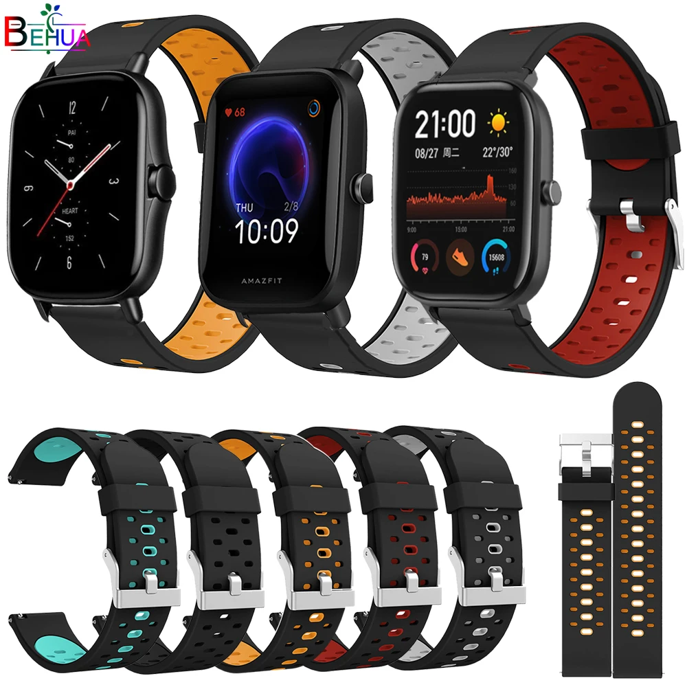 

Ремешок силиконовый спортивный для Xiaomi Huami Amazfit GTS 2 2e / Amazfit Bip U / Bip S