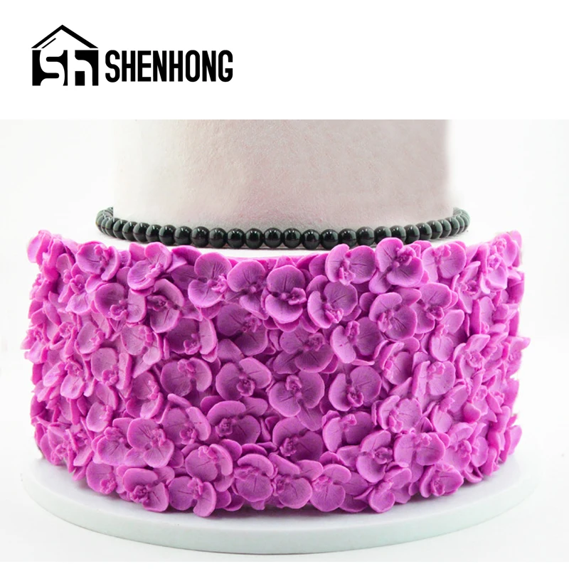 

Meibum Petal Silicone Fondant Cake Mold Wedding Birthday Paste Sugar Craft Phalaenopsis Orchid Border Decorating Pastry Mould
