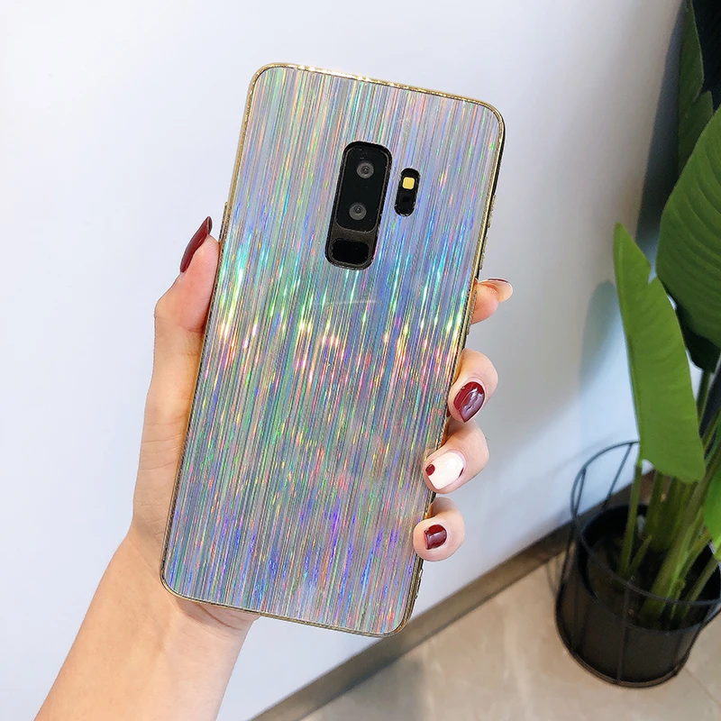 Блестящий чехол для samsung Galaxy S8 S9 S10 Примечание 10 плюс 9 8 A10 A20 A30 A50 A70 A6 A8 A7 A9 J4 J6 плюс Красочная обложка - Цвет: 7