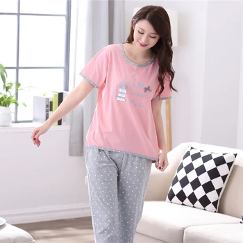 

Plus Size Autumn Cotton Homewear for Women Long Pants Pajamas Sets Sleepwear Cute Girls Cartoon Cats Pyjama Casual Home Clothing