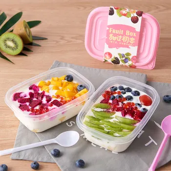 

50pcs High quality 250ml cake dessert box creative square packaging pudding jelly yogurt fruit salad food cup baking decoration