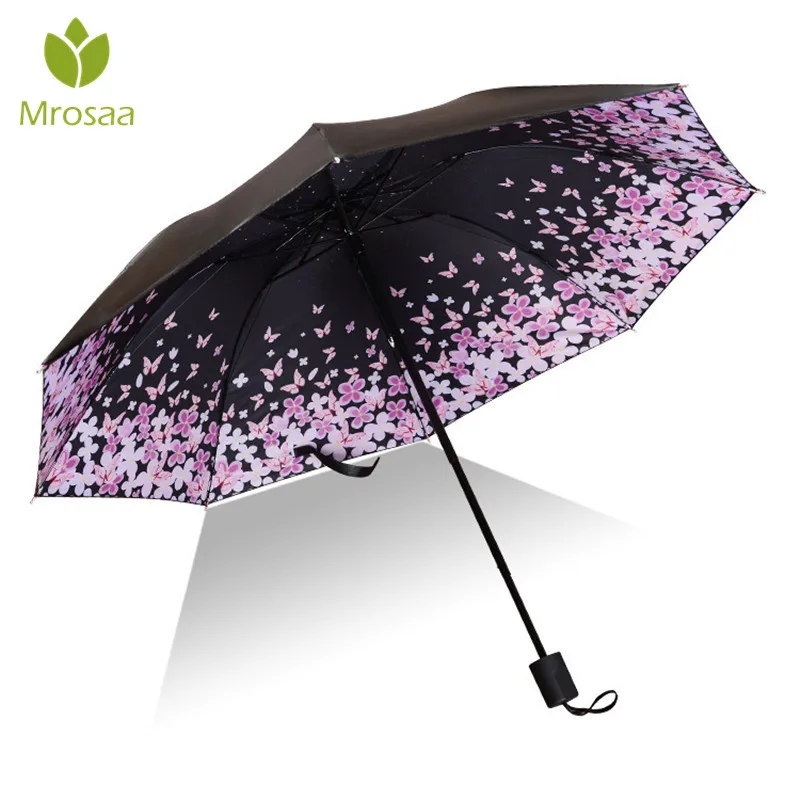 

Mrosaa Quality Folding Umbrella For Women Travel Anti-UV Windproof Rain Flower Modish Female Sun Girl Parasol Pocket Umbrellas