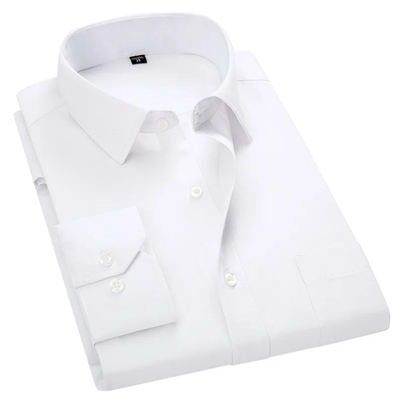 Men's Long Sleeve Slim Fit Dress Casual Shirt White Blue Red Yellow Male Social Shirt Plus Size 5XL 6XL 7XL 8XL