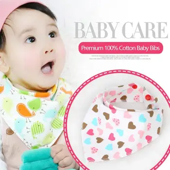 

INSULAR Practical Baby Drool Triangle Bibs Double Sides Organic Soft Cotton With Snaps For Teething Drooling Baby Feeding