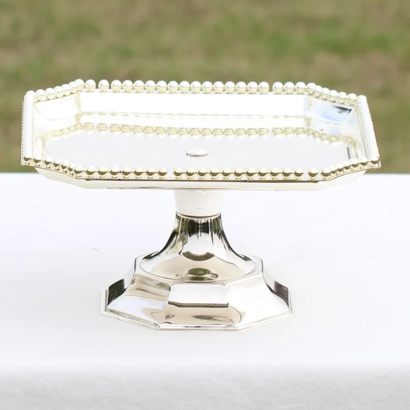 

Square cake stand Silver iron metal cake Place tools wedding table decoator home decoration Dessert Tray Home decora