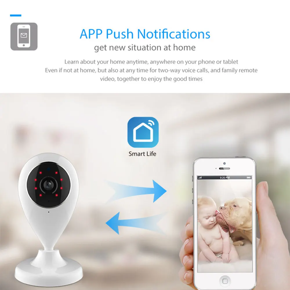 Wi-Fi IP камера беспроводная умный дом безопасности наблюдения SmartLife приложение управления двухстороннее аудио работает с Alexa Echo Google Home
