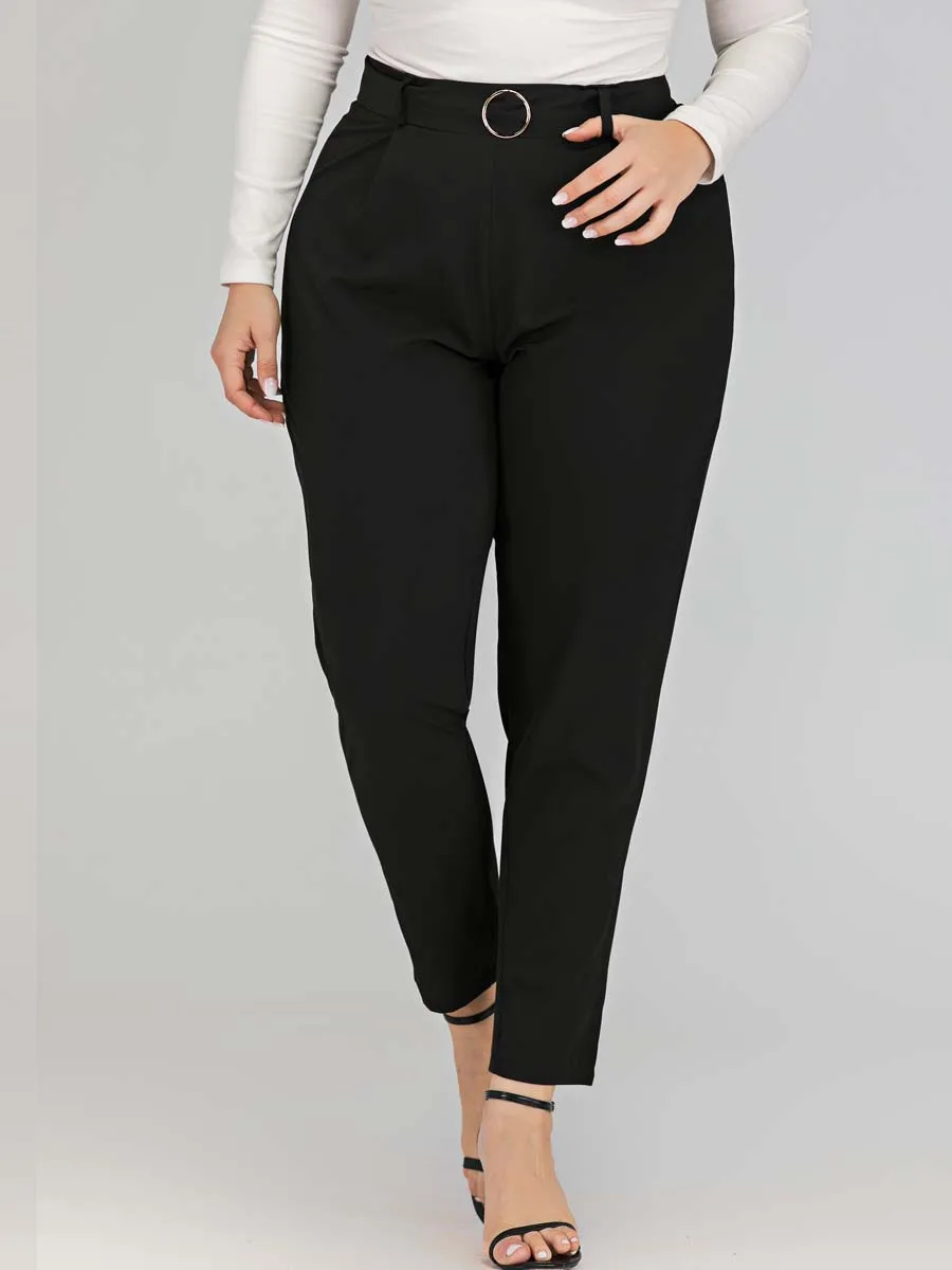 2020 Steetwear Women Pants Plus Size Female High Waist Black Casual Pants Belted Slim Workwear Office Pencil Trousers 2020 Steetwear Women Pants Plus Size Female High Waist Black Casual Pants Belted Slim Workwear Office Pencil Trousers