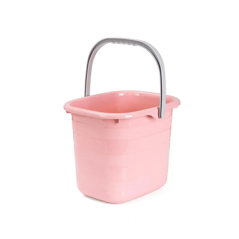 Розовый 11L Plastic Mop Bucket Bathroom Laundry Buckets Portable Water Container Fishing Car Wash Bucket Large Pail Camping Kitchen - Цвет: Розовый