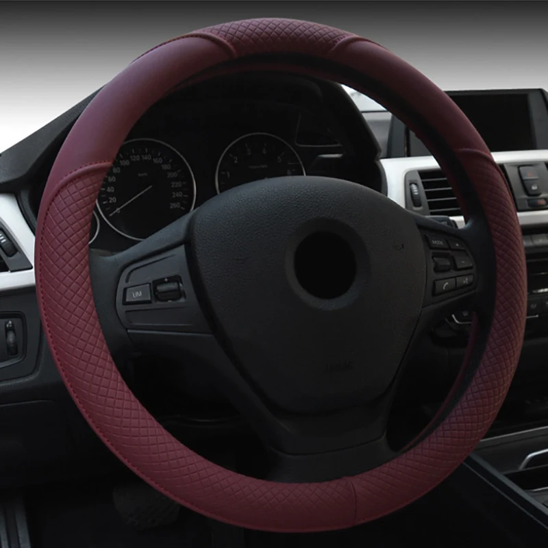 

Natural Rubber Car Steering Wheel Cover Universal Handlebar Cover Leather Cover Hub Cover Microfiber Leather Steering WheelCover