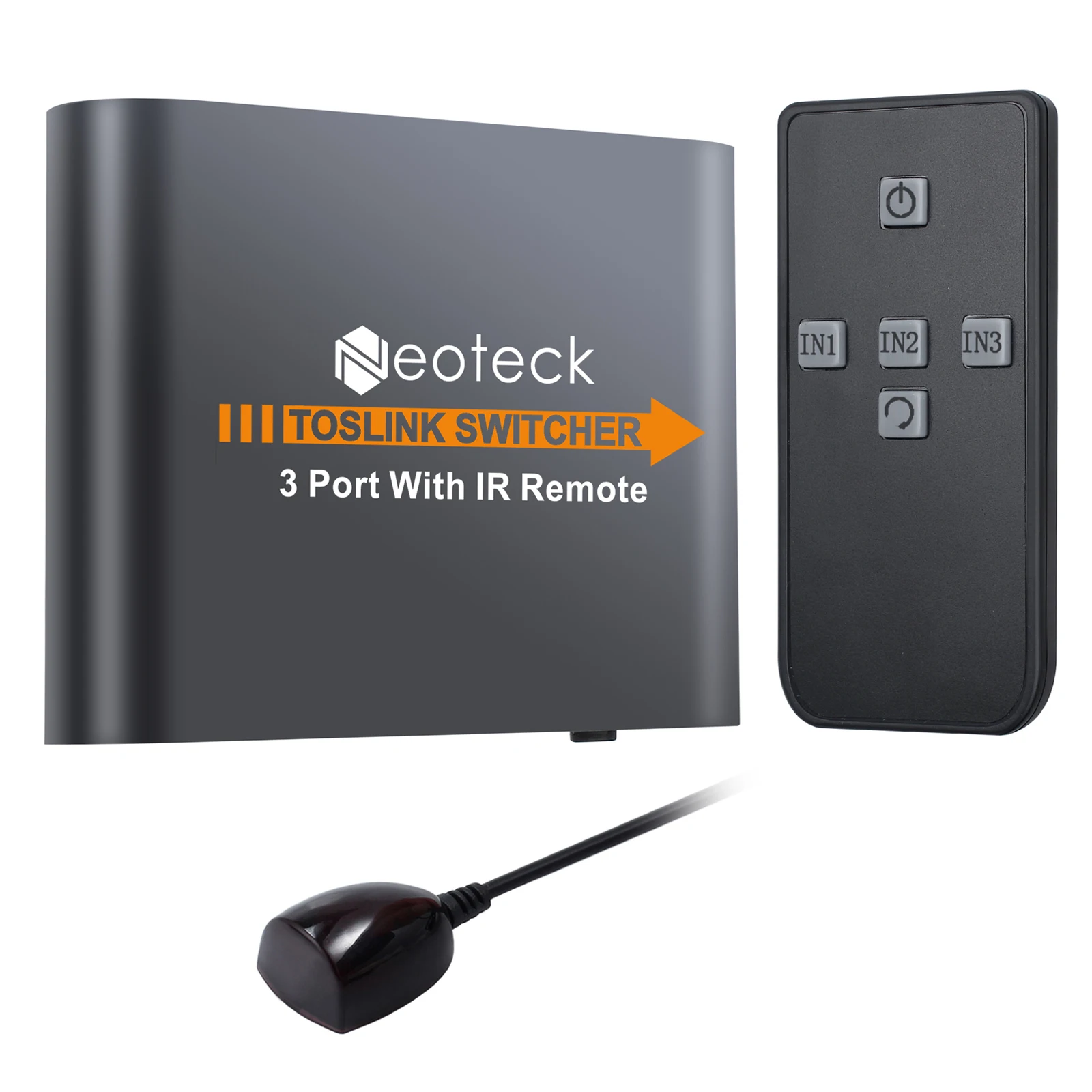 Neoteck 3x1 SPDIF Toslink Switch Box With IR Remote Control Digital Optical Audio Switcher Toslink