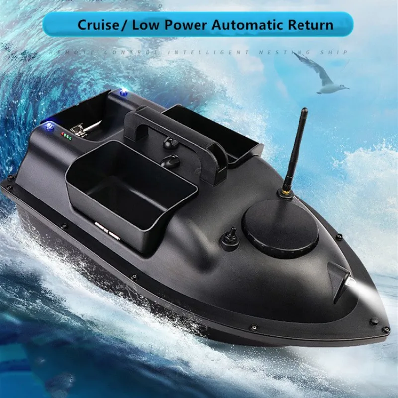 US $185.44 Gps 500m Remote Control Rc Fishing Bait Boat Auto Cruise Control 24g 2kg Load 3 Hoppers Night Light Gps Rc Nesting Boat Model