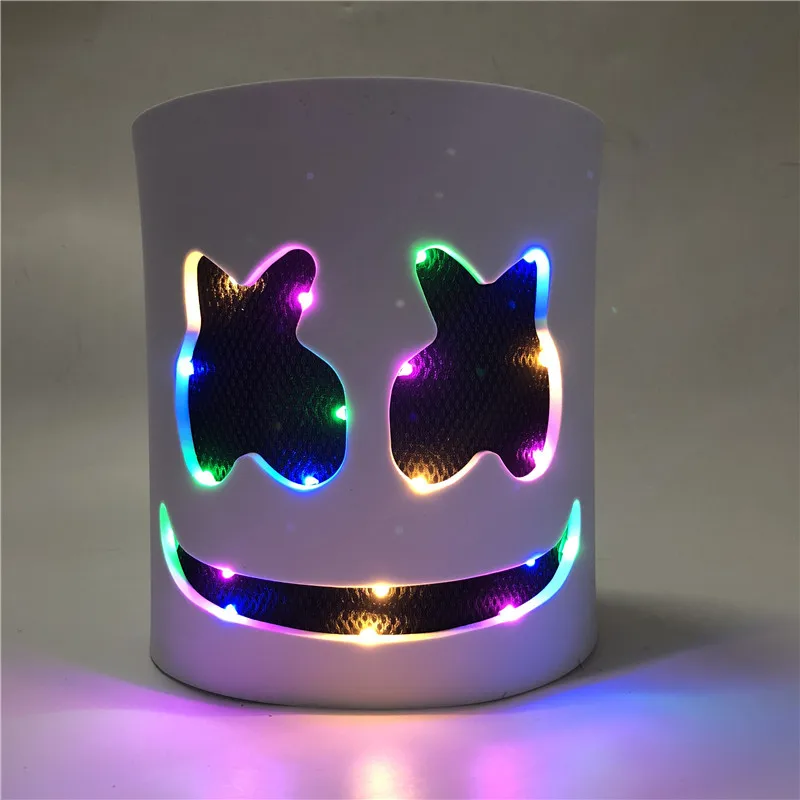

DIY EVA DJ Marshmallow Mask Led Light Mask Halloween Party Cosplay Full Head Marshmallow Helmet Bar Props