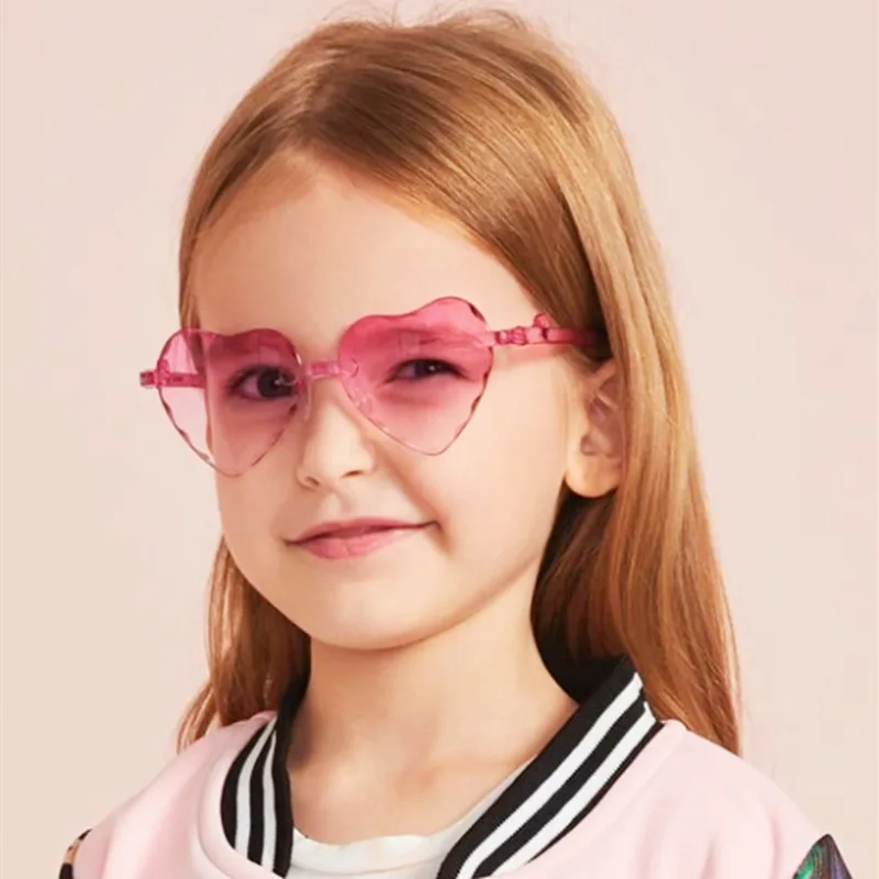 Gafas de sol sin montura para 3-8T, plástico, UV400, con forma de corazón, n620 - AliExpress Accesorios para la ropa
