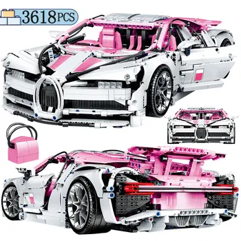 

3618PCS City Technic Mini DIY Racing Car Building Blocks Supercar Bugattis Sports Model Building Blocks Toys For Kids