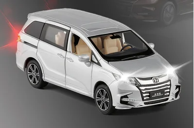 Новинка 1:32 Honda Odyssey литая под давлением металлическая модель автомобиля с музыкальным мигающим оттягиванием 6 открывающихся дверей детские игрушки подарки - Цвет: H