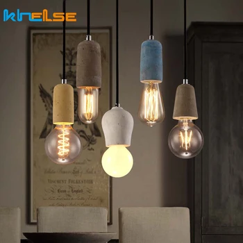 

Vintage Pendant Light American Country Style E27 E26 Socket Cement Lamp Holder Indoor Decoration Hanging Light Fixture